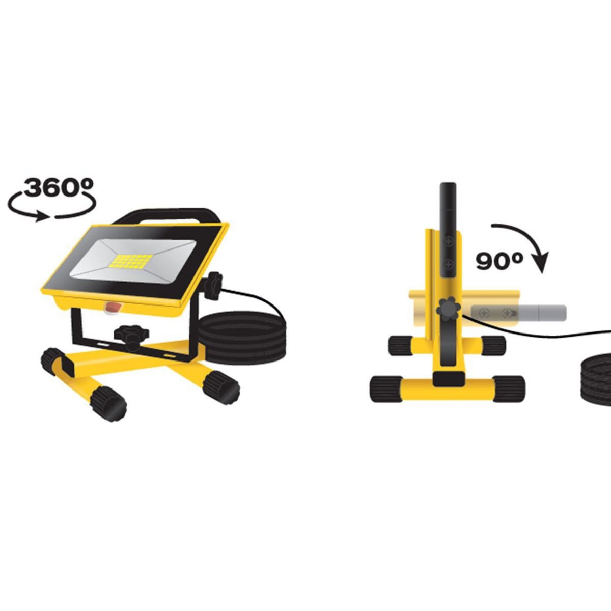 ASLO Projecteur LED portable 30W 2700Lm 6500K Extérieur/Intérieur IP65 ASLO