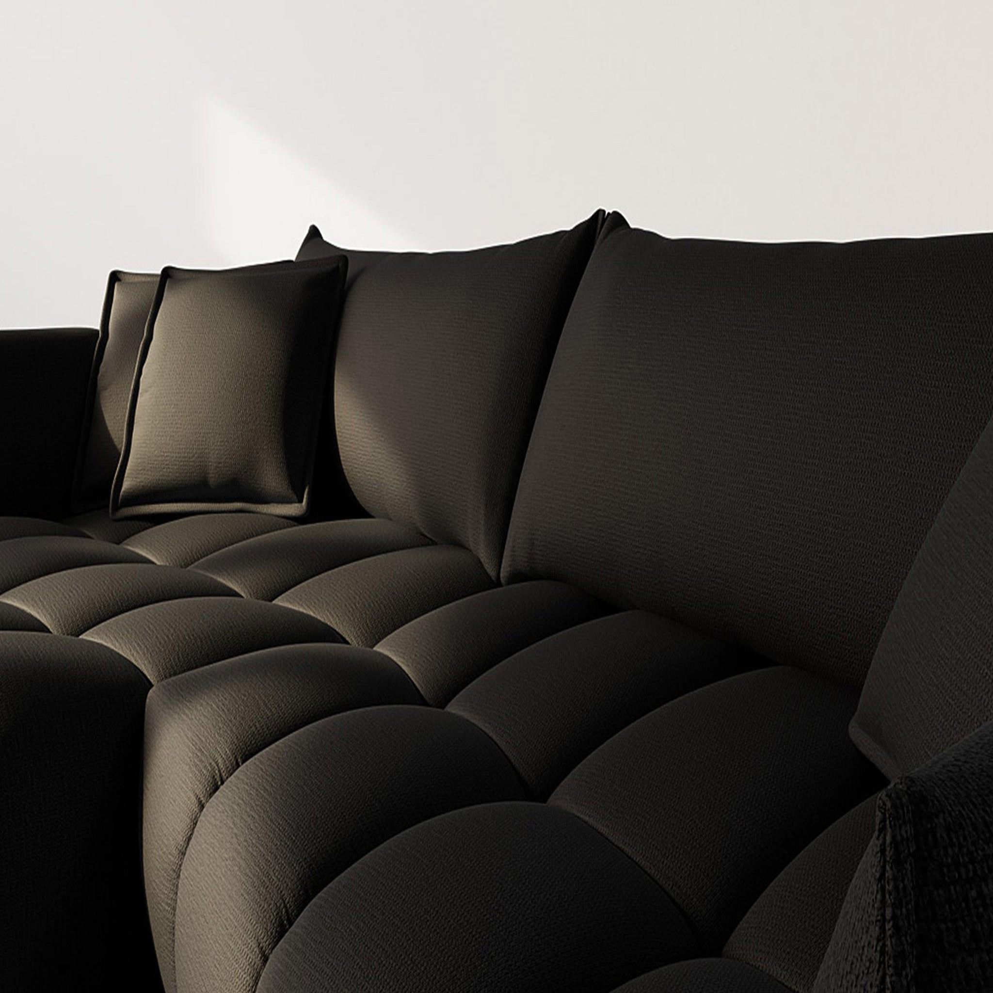 Voir la diapositive 6 : LISA DESIGN Cassiopee - canapé d'angle gauche 4 places en tissu texturé