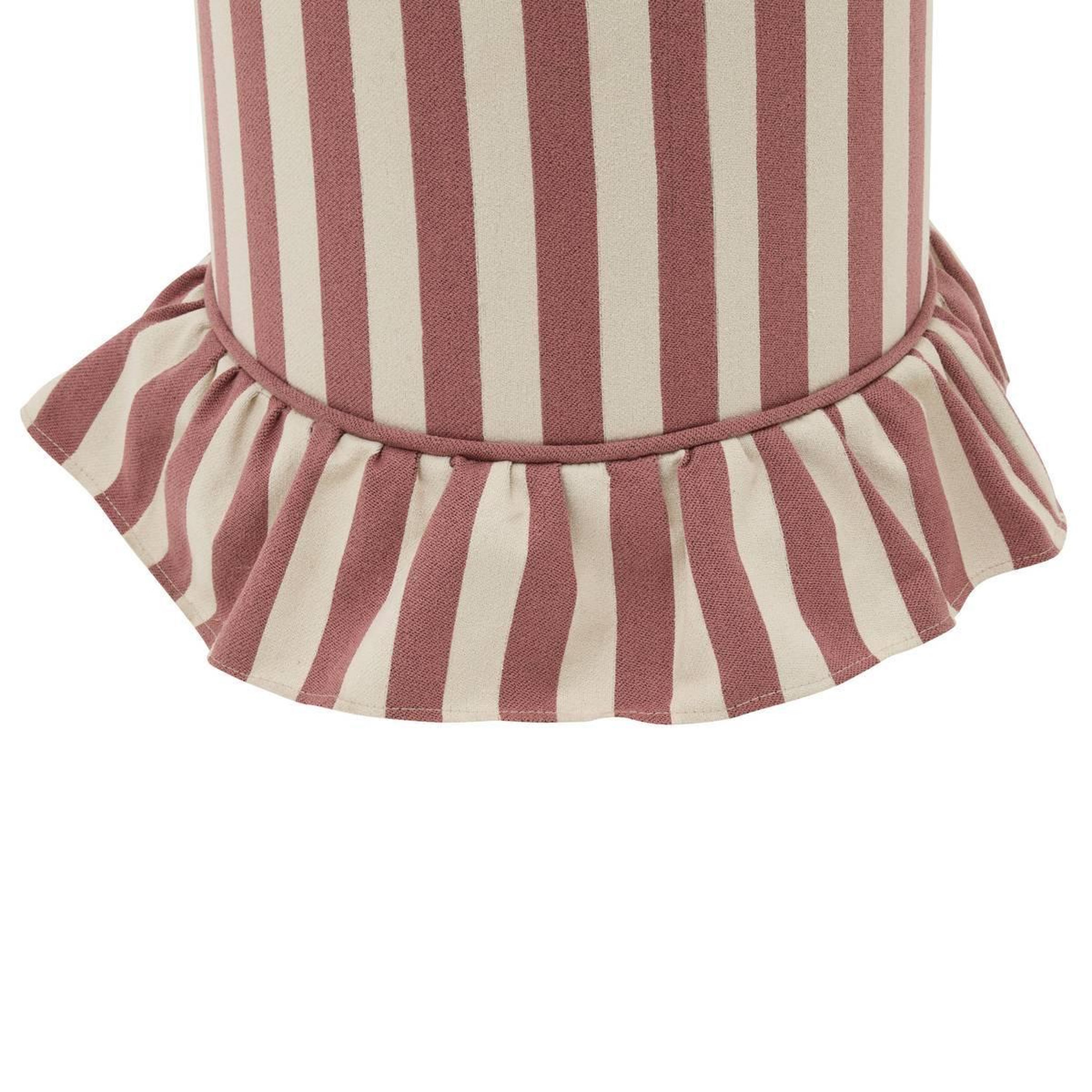Voir la diapositive 3 : ATMOSPHERA Pouf rayé à volant  fiora  41cm rose