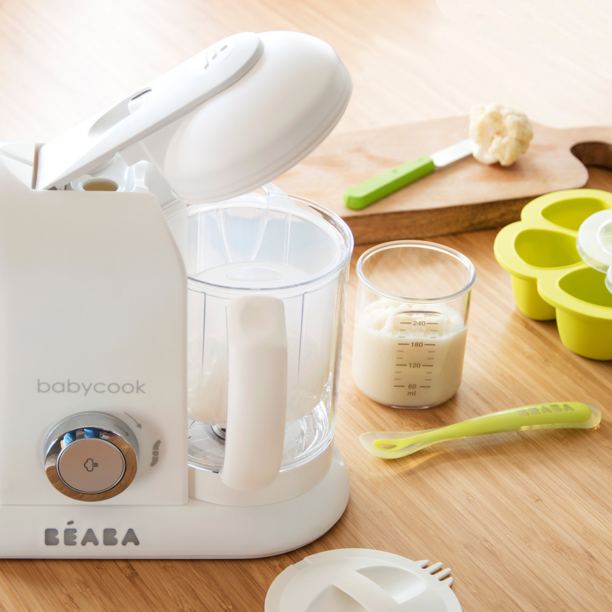 Voir la diapositive 4 : BEABA Cuiseur vapeur-mixeur pour bébé Babycook blanc/gris
