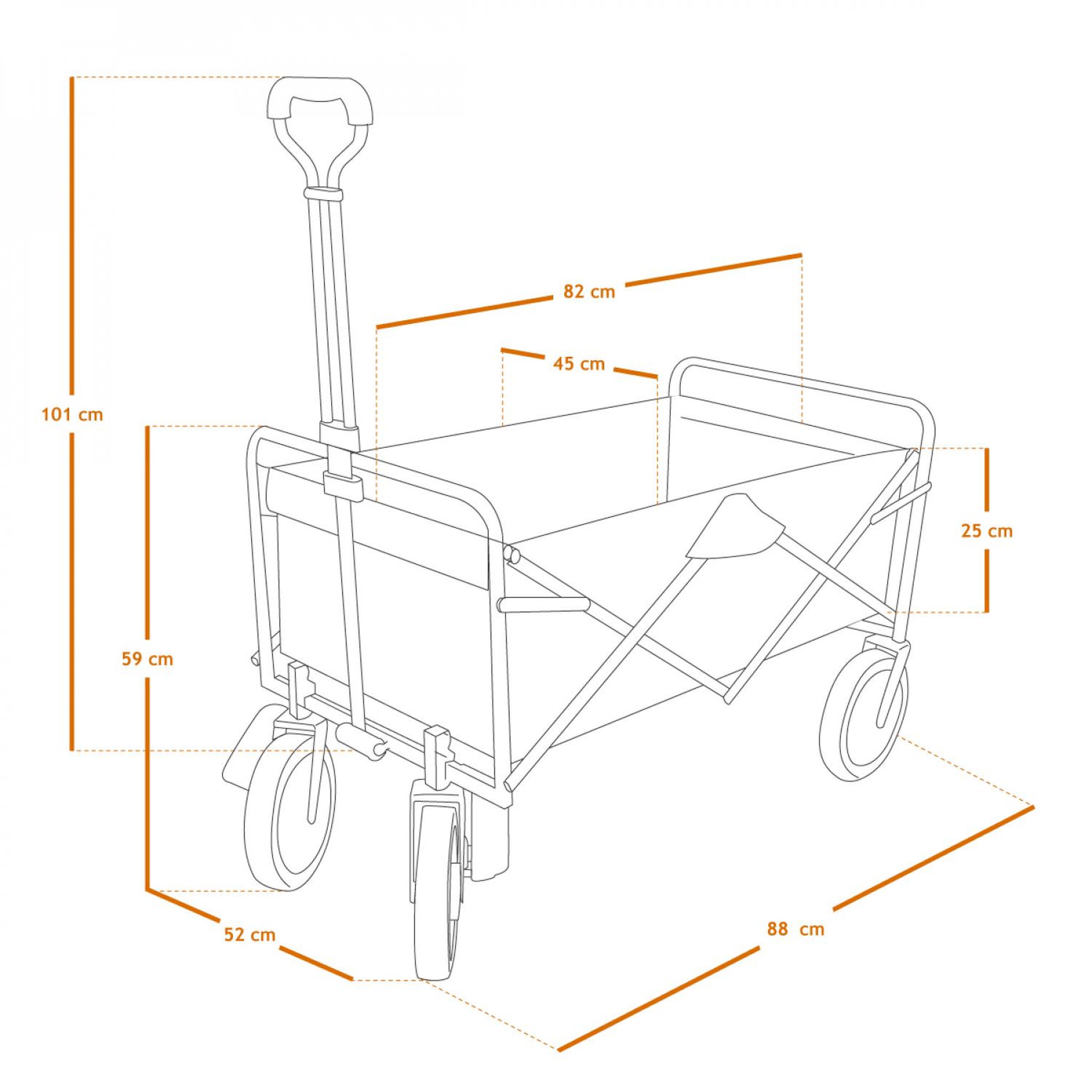 Voir la diapositive 2 : LINXOR Chariot de transport, remorque de jardin pliable à roulettes - 90 Kg