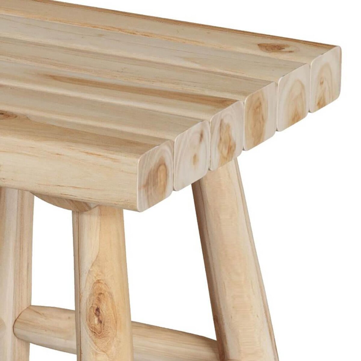 Rendez vous déco Tabouret de jardin carré en bois de teck brut H40 cm-Makam