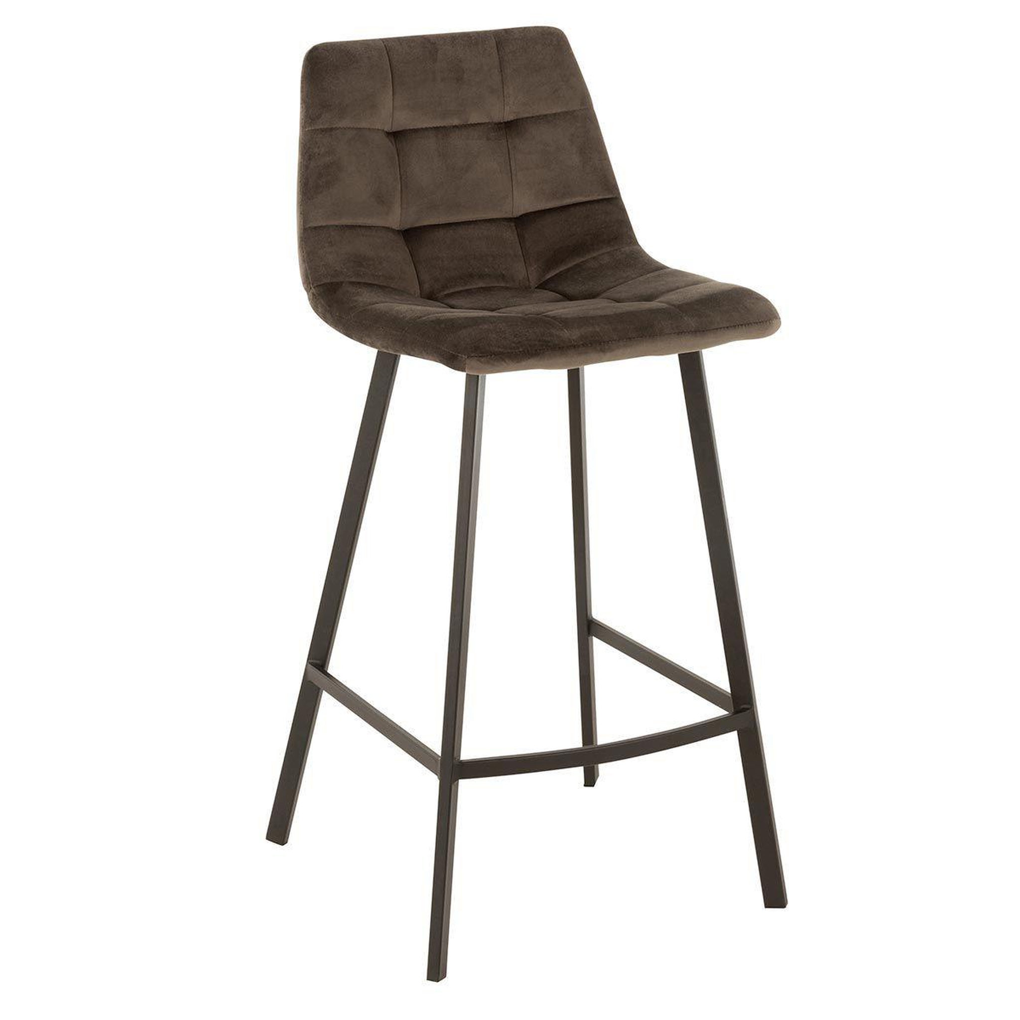 Voir la diapositive 1 : J-LINE Chaise de bar design  olivier  95cm gris foncé