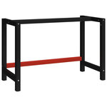 VIDAXL Cadre de banc de travail Metal 120x57x79 cm Noir et rouge