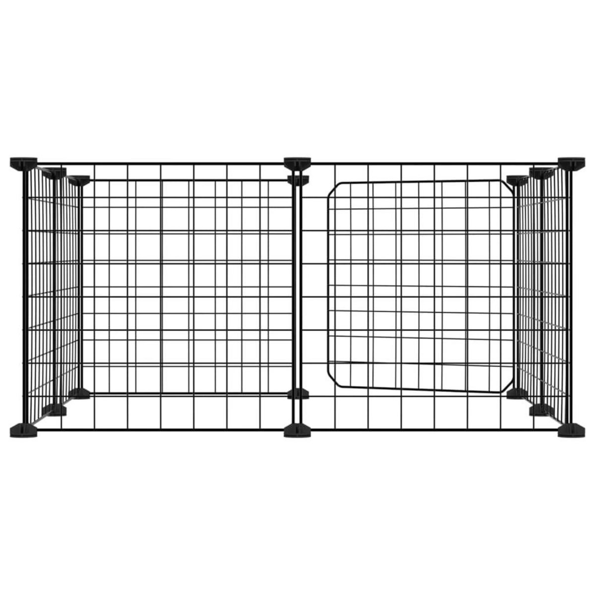 VIDAXL Cage animaux de compagnie a 8 panneaux et porte Noir 35x35 cm