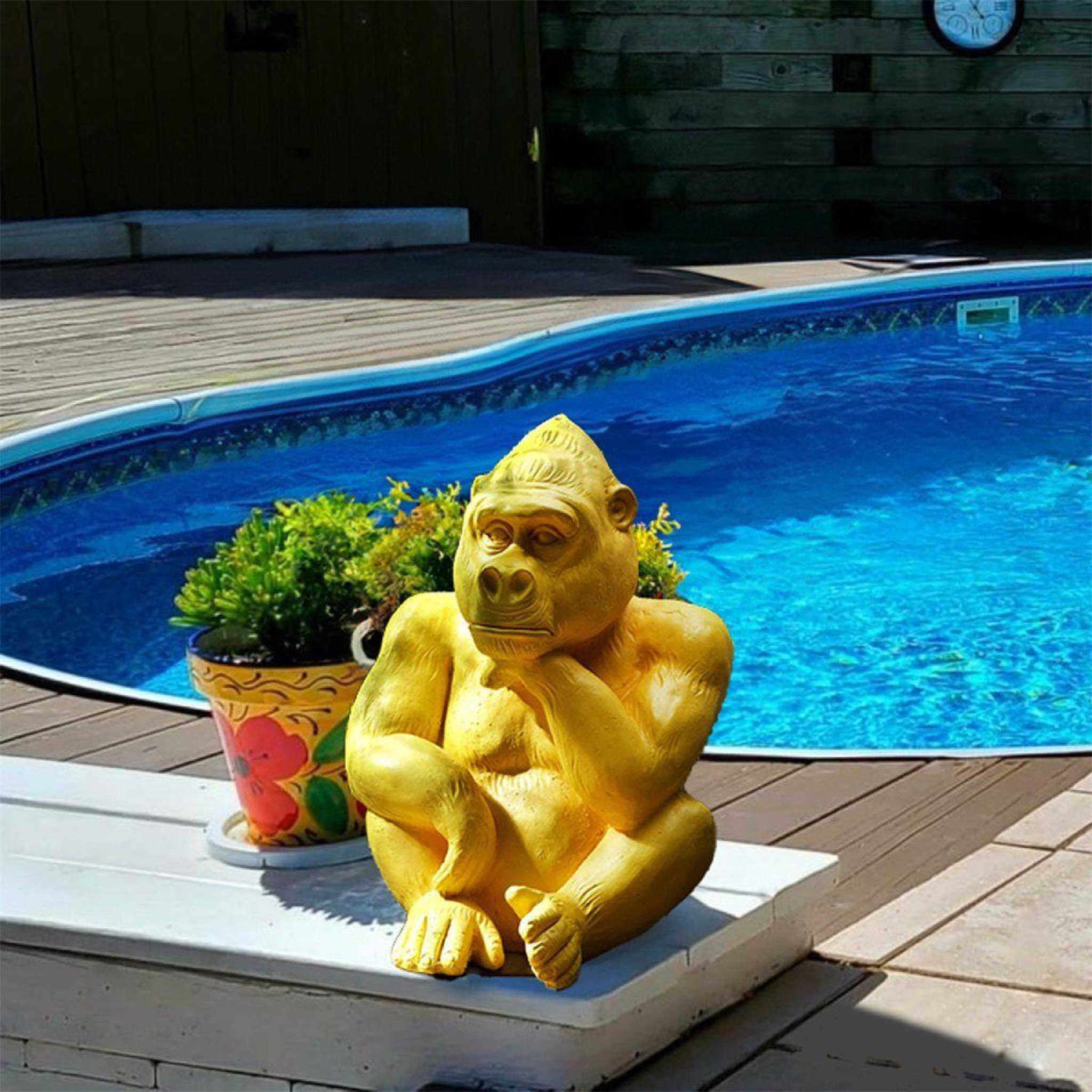 Voir la diapositive 3 : The Home Deco Factory Statuette déco magnésie  gorille  54cm jaune