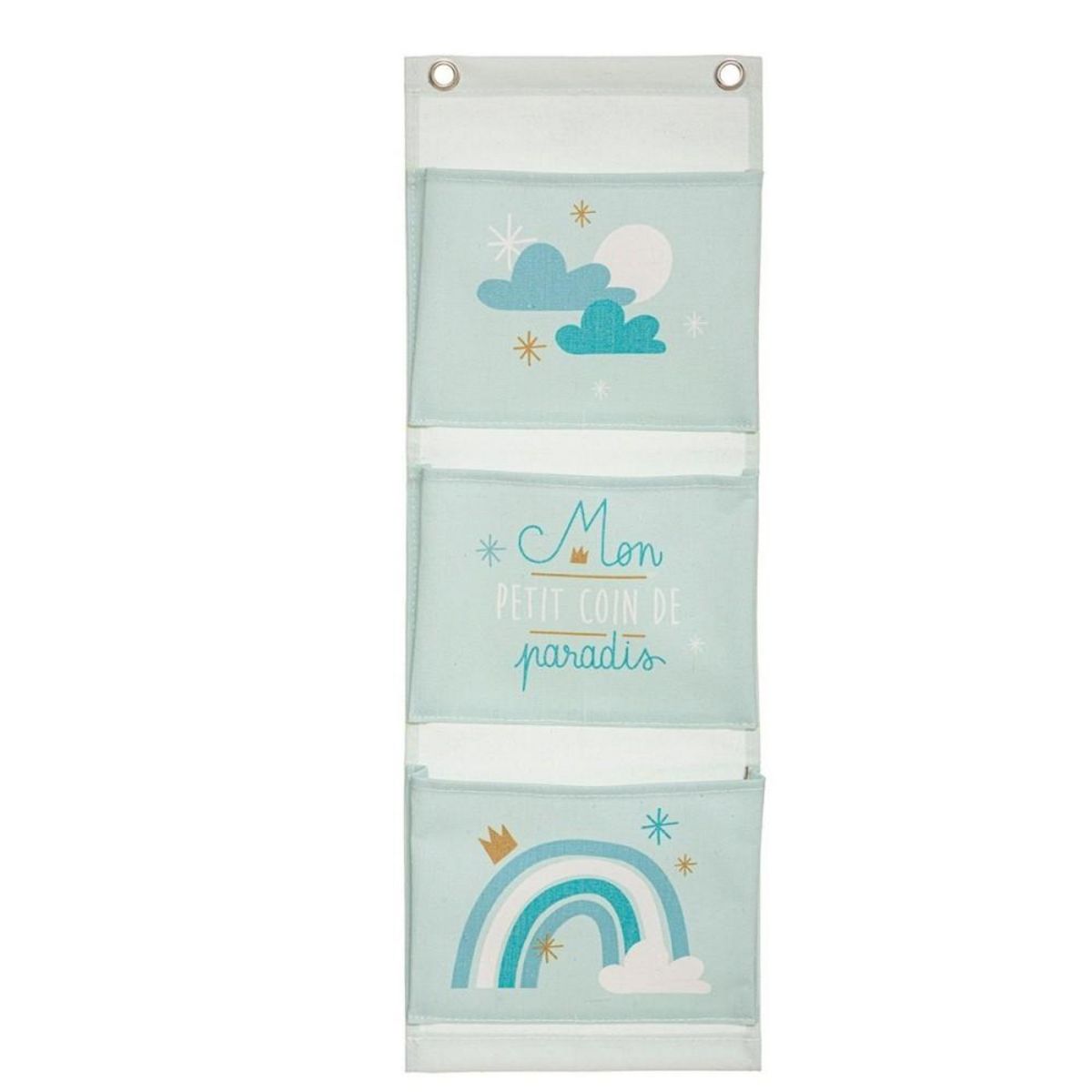 ATMOSPHERA Rangement enfant 3 pochettes bleu
