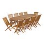 CEMONJARDIN Salon de jardin en teck grade C Lombok : table ovale + 10 chaises