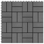 VIDAXL Carreau de terrasse 11 pcs WPC 30 x 30 cm 1 m^2 Gris