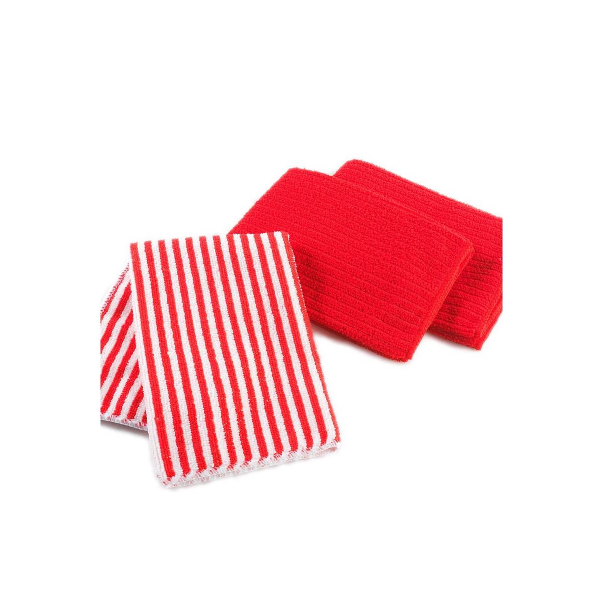 Douceur d'Intérieur Lot de 3 torchons microfibre  cuistot  40cm rouge