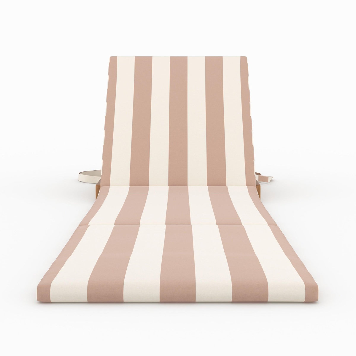 Rendez vous déco Chaise longue de plage pliable en tissu rayé écru et taupe-Balabac