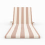 Voir la diapositive 6 : Rendez vous déco Chaise longue de plage pliable en tissu rayé écru et taupe-Balabac