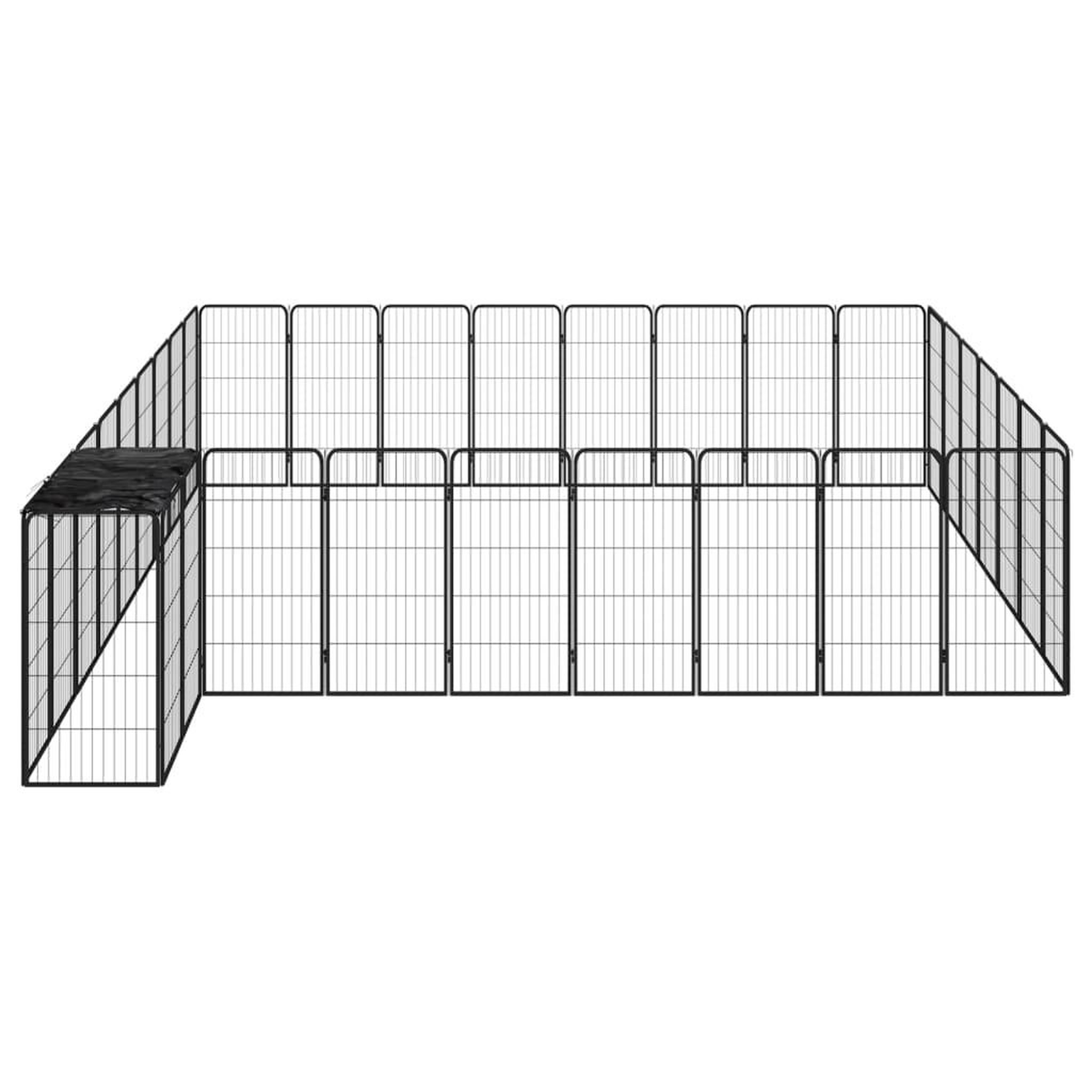 Voir la diapositive 3 : VIDAXL Parc pour chien 34panneaux Noir 50x100cm Acier enduit de poudre