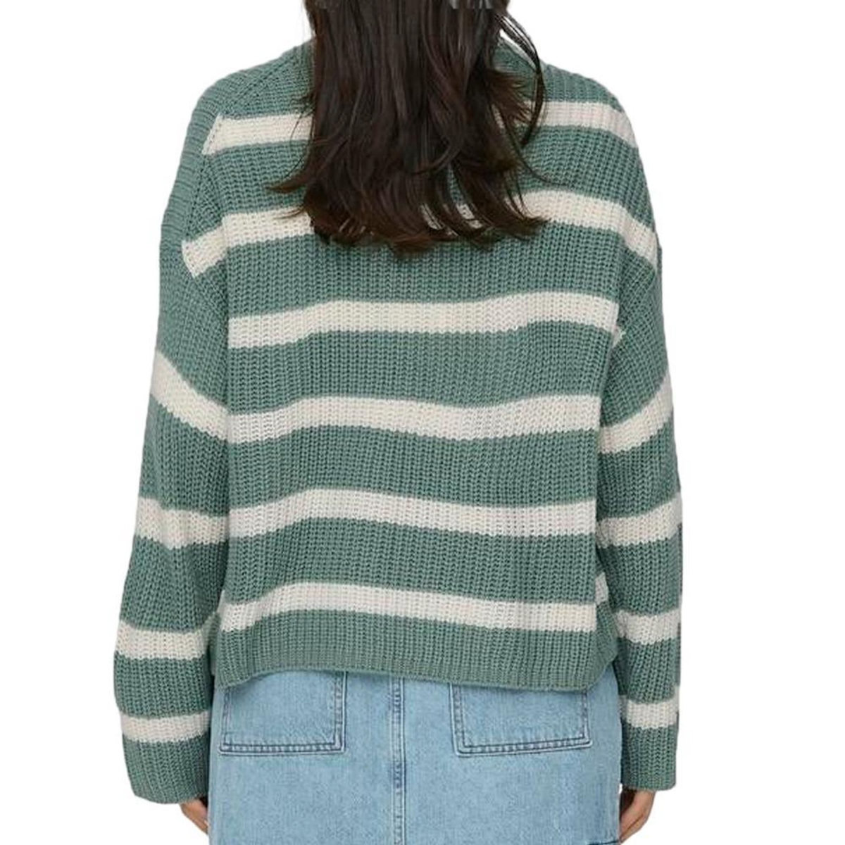 JACQUELINE DE YONG Pull à Rayures Vert Femme JDY Stripe