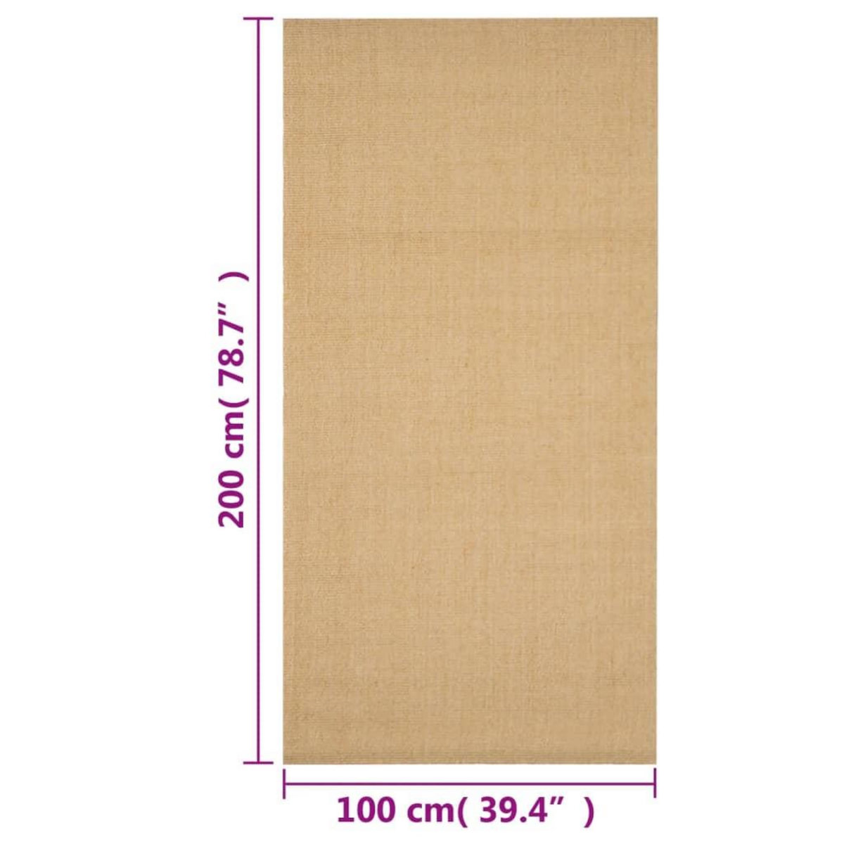 VIDAXL Tapis Sisal naturel 100x200 cm