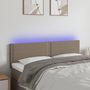 Voir la diapositive 1 : VIDAXL Tete de lit a LED Taupe 144x5x78/88 cm Tissu