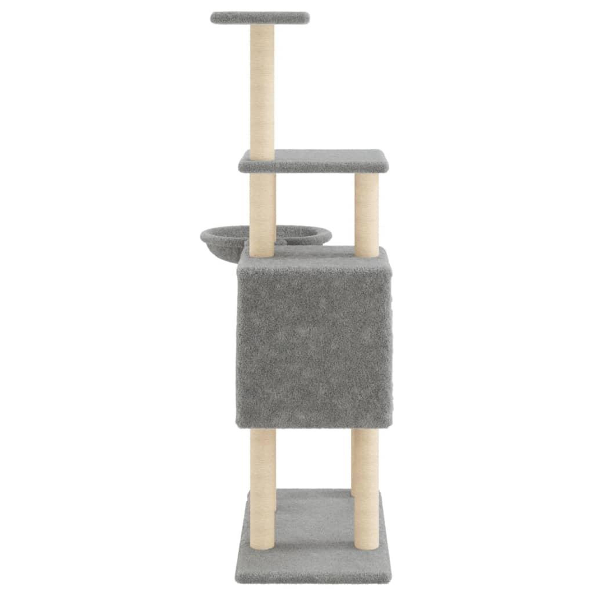 Voir la diapositive 5 : VIDAXL Arbre a chat avec griffoirs en sisal Gris clair 131 cm