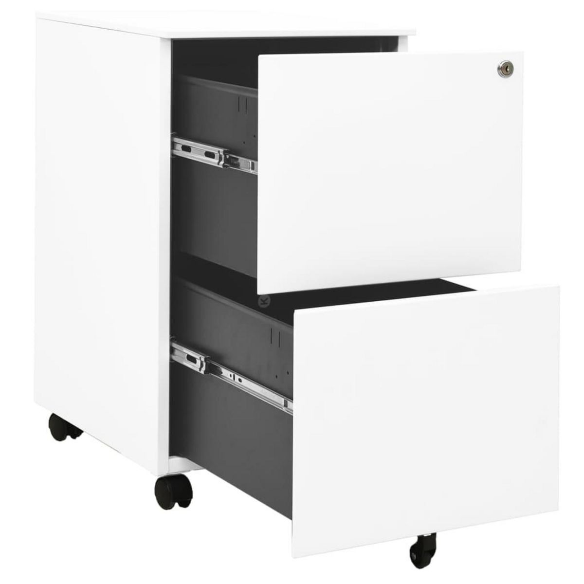 VIDAXL Classeur mobile Blanc 39x45x67 cm Acier