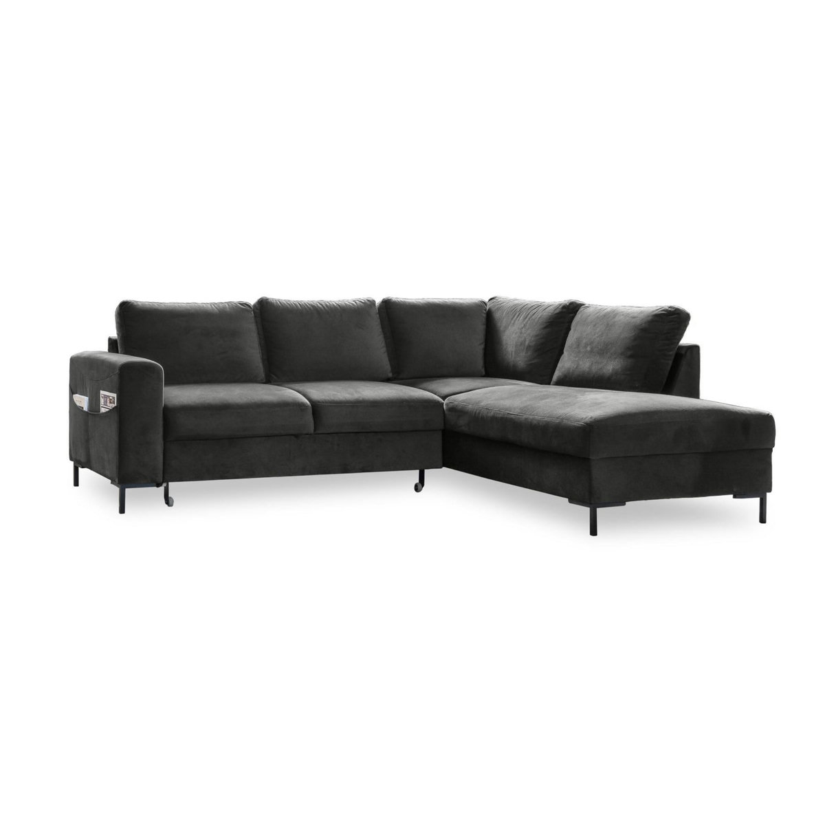 BEST MOBILIER Lilly - canapé d'angle droit - 5 places - convertible - en velours