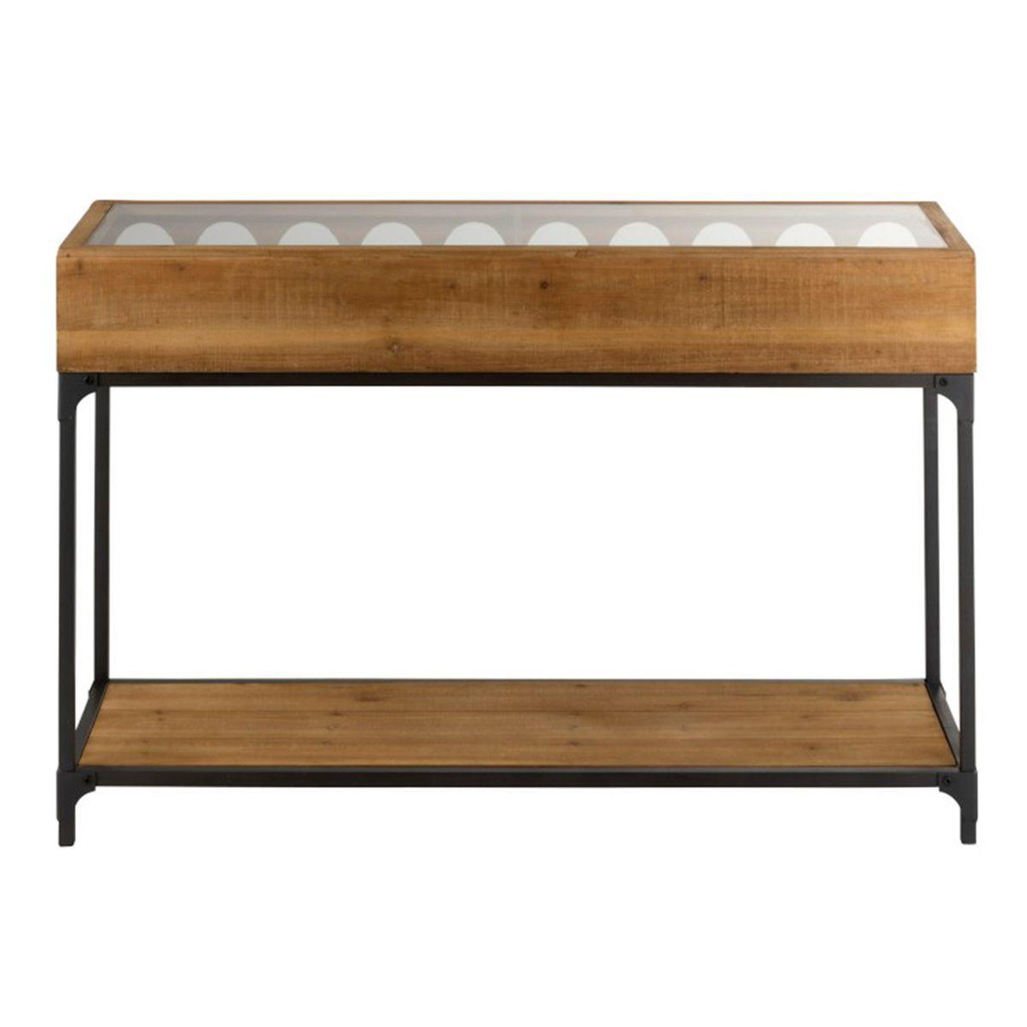 Voir la diapositive 4 : J-LINE Console range-bouteilles  vin  120cm naturel