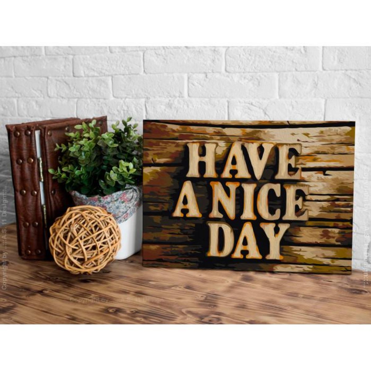 Paris Prix Tableau à Peindre Soi-Même  Have a Nice Day  40x60cm