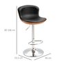 Voir la diapositive 3 : HOMCOM Lot de 2 tabourets de bar design contemporain hauteur d'assise réglable 64-85 cm pivotant 360° revêtement synthétique noir imitation bois