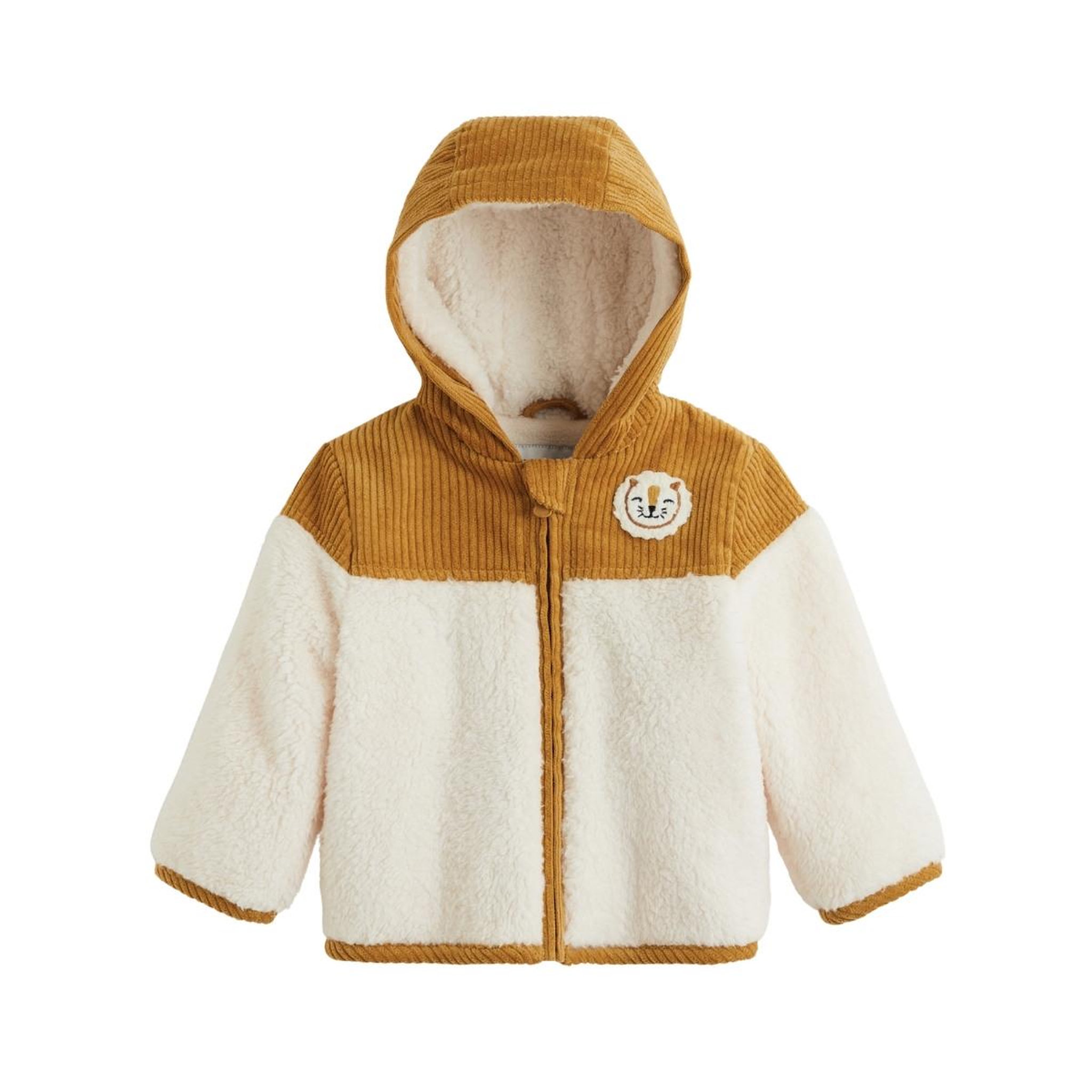 PETIT BEGUIN Veste bébé intérieur polaire avec capuche charly. Coloris disponibles : Marron