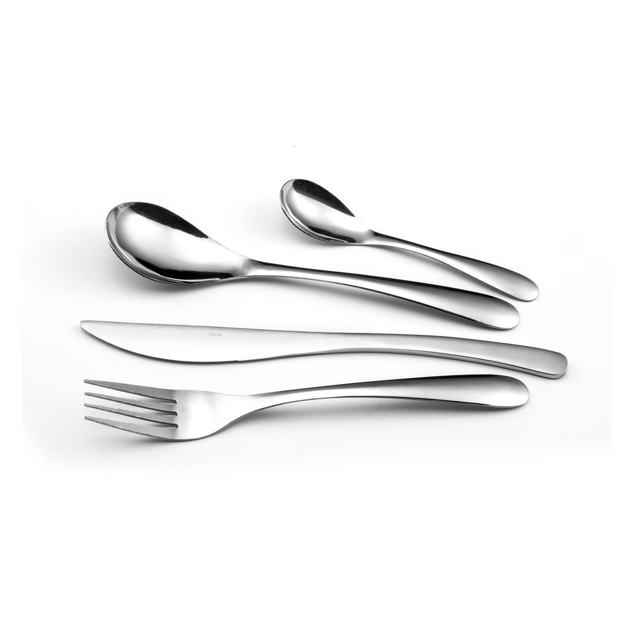 Voir la diapositive 2 : AMEFA Ménagère 24 pièces NYMPHEA inox 