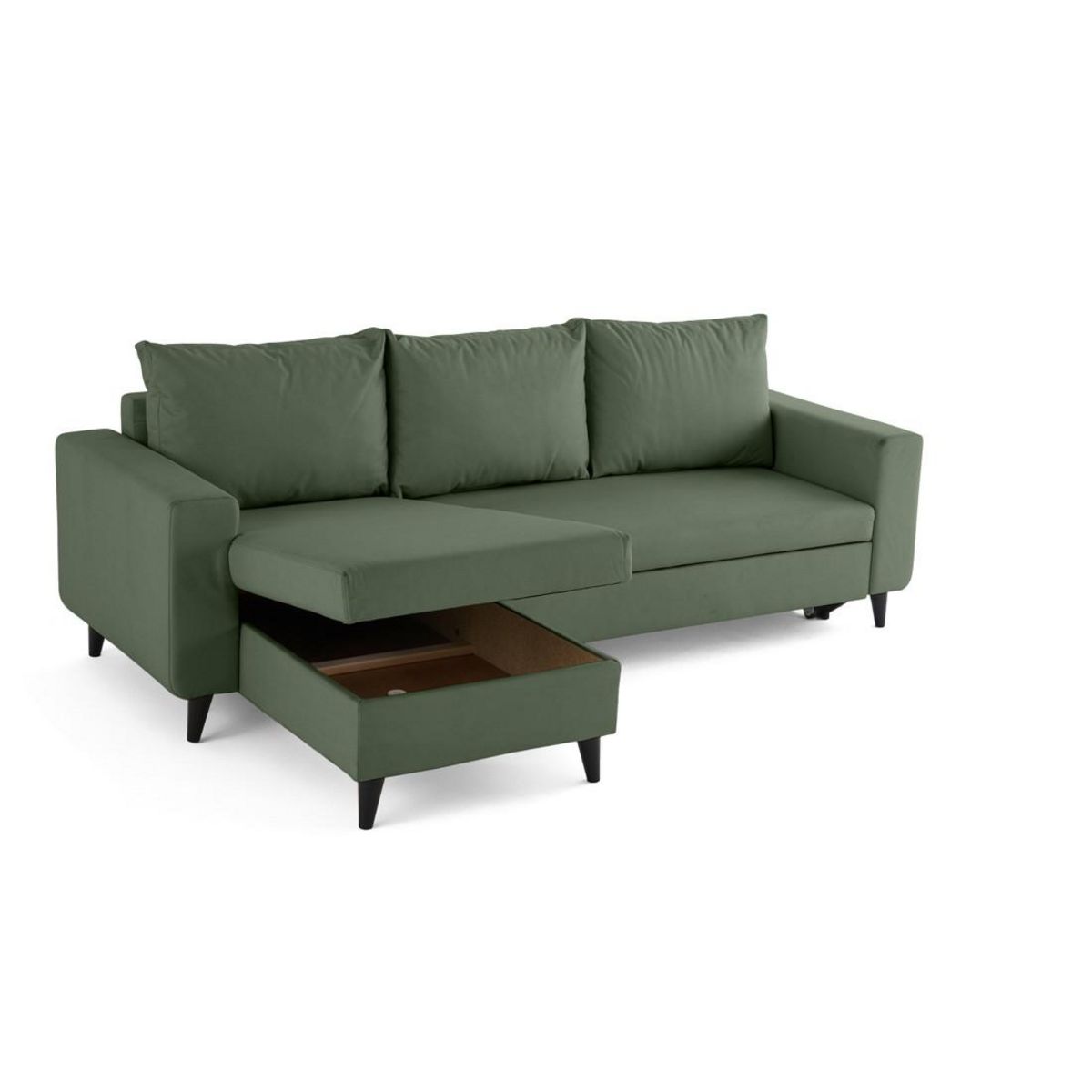 BEST MOBILIER Nordic - canapé d'angle réversible 4 places - convertible avec coffre - en simili