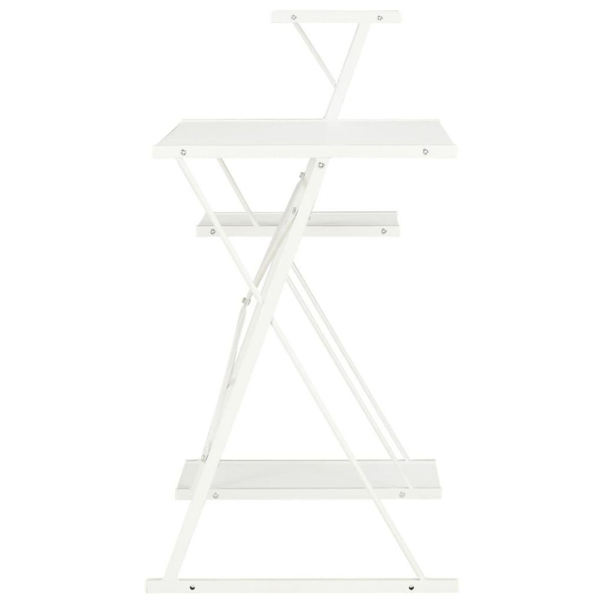 VIDAXL Bureau avec etagere Blanc 116x50x93 cm