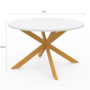 Voir la diapositive 4 : ID MARKET Table basse GISELE ronde 70 cm pied araignée plateau blanc et pied effet bois