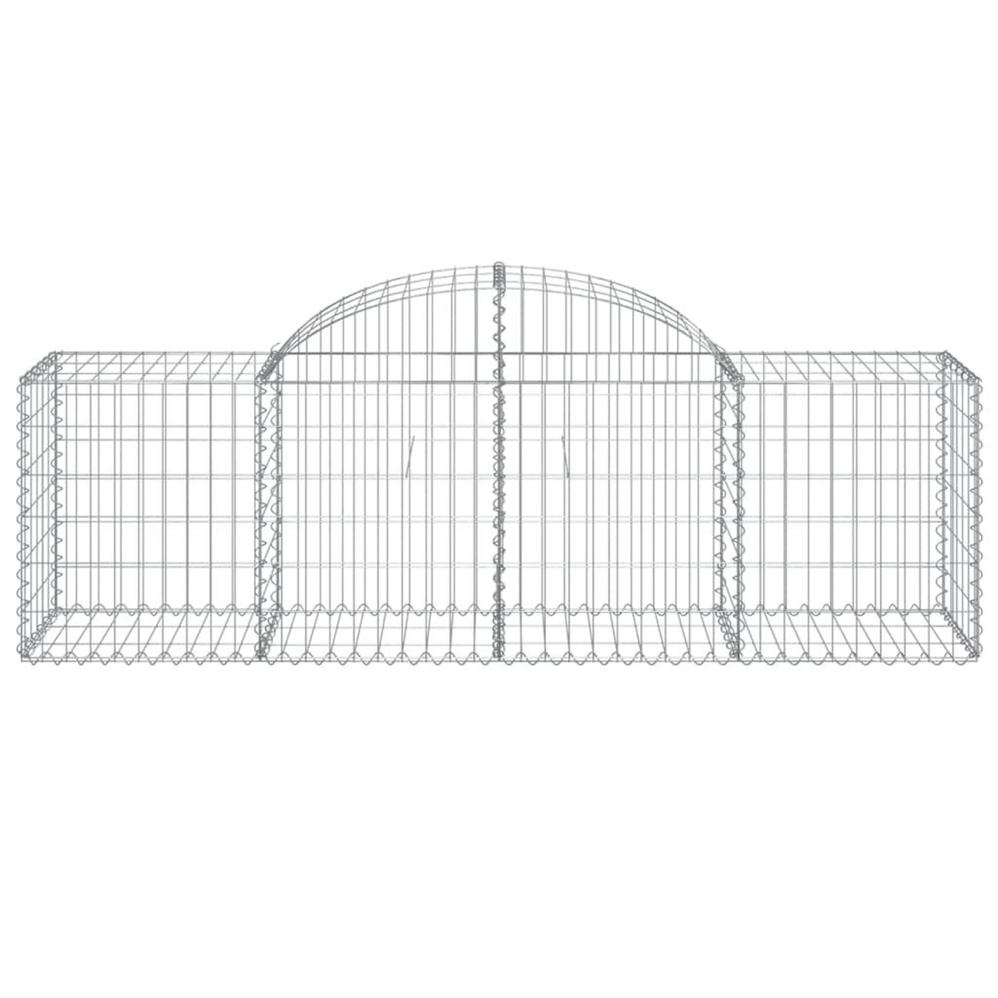 Voir la diapositive 4 : VIDAXL Paniers a gabions arques 5 pcs 200x50x60/80 cm Fer galvanise