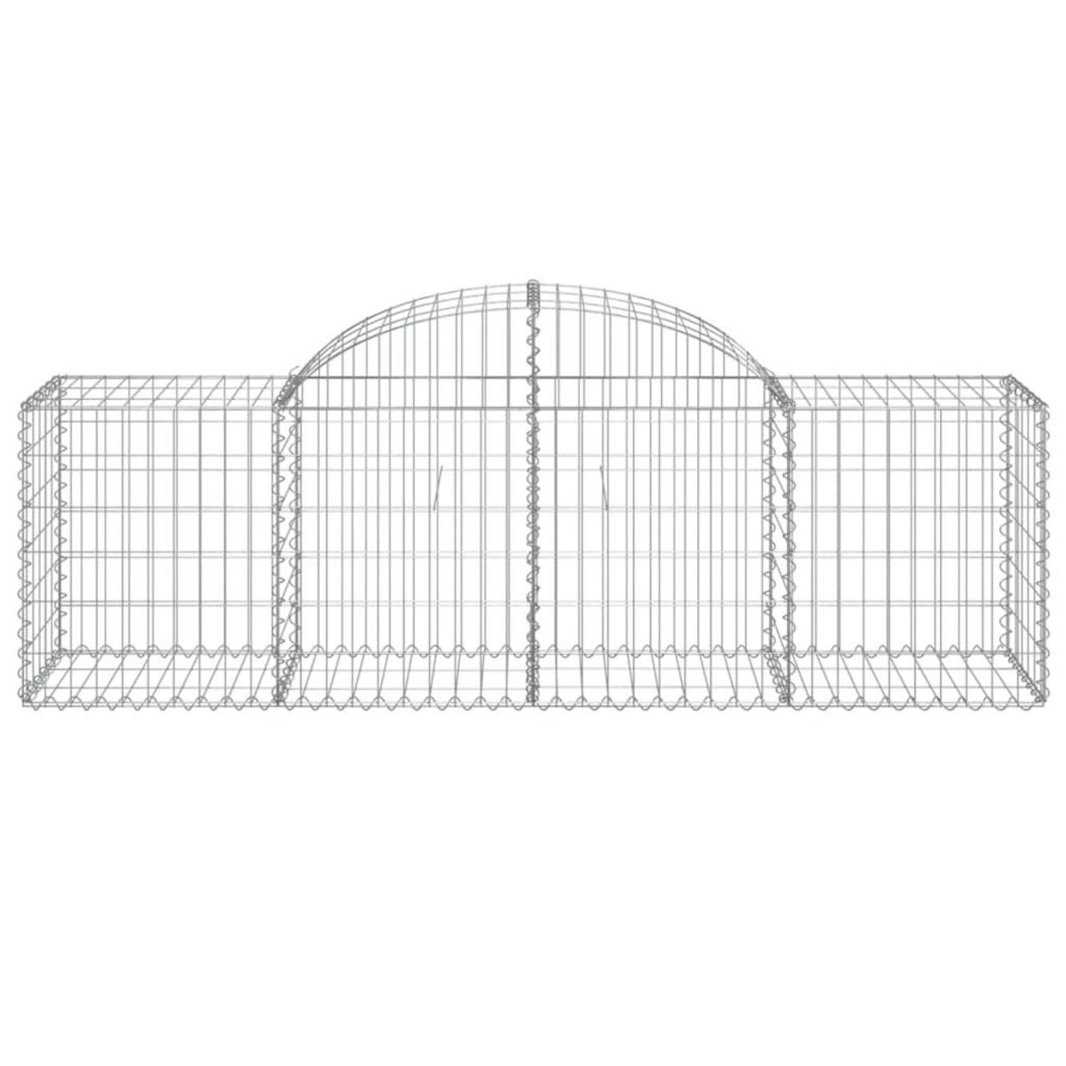 VIDAXL Paniers a gabions arques 5 pcs 200x50x60/80 cm Fer galvanise
