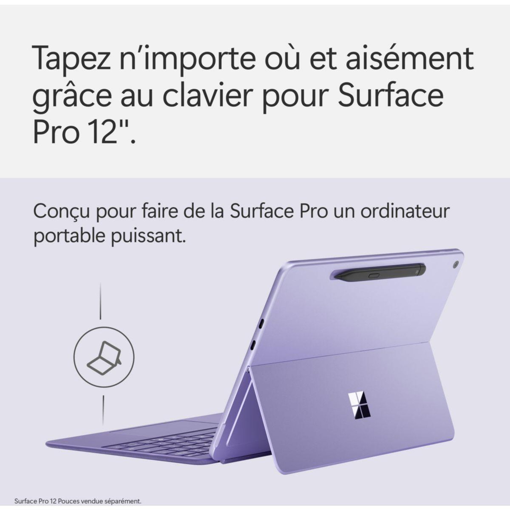 Voir la diapositive 5 : MICROSOFT Clavier clavier + stylet violet surface pro 12''