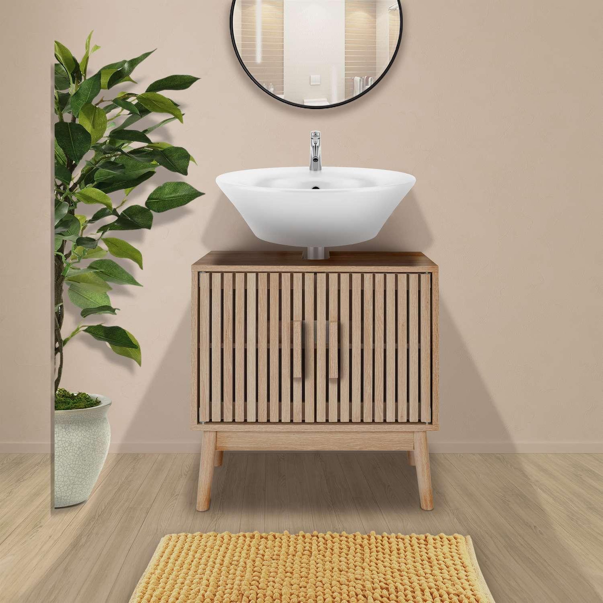 Voir la diapositive 2 : The Home Deco Factory Meuble sous vasque 2 portes saulk - marron