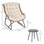 Voir la diapositive 3 : OUTSUNNY Ensemble bistrot de jardin 3 pcs 2 chaises table basse coussins beige