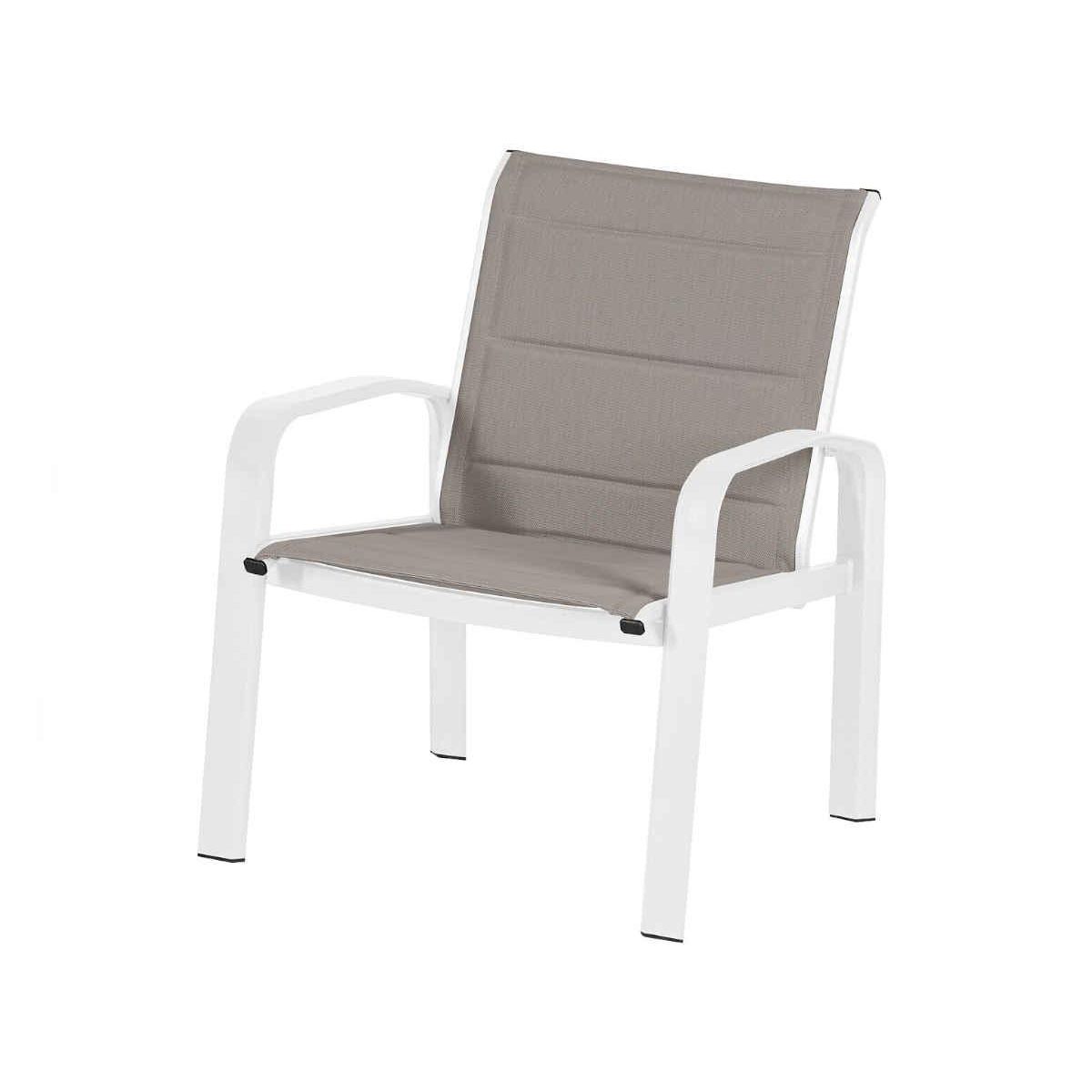 HESPERIDE Salon de jardin en aluminium Elyn 4 places Noisette/Blanc - 4 places - Hespéride