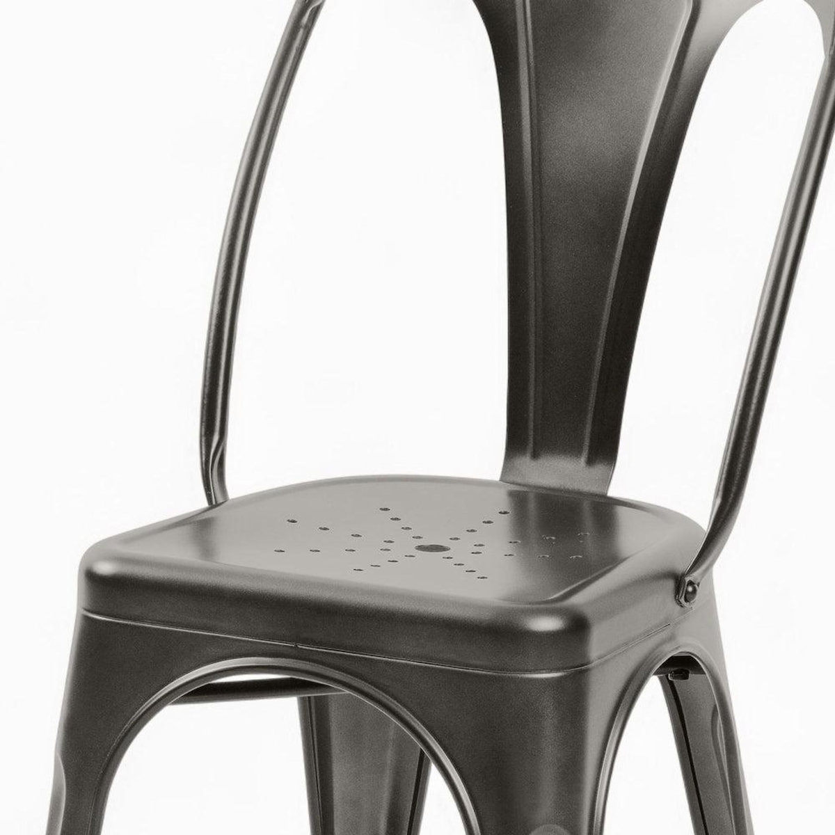 MAISON PAVANE Pack 4 chaises industrielles en métal gris-Indus