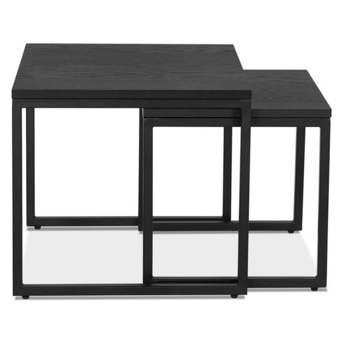Paris Prix Lot de 2 Tables d'Appoint Gigognes  Dezina  50cm Noir