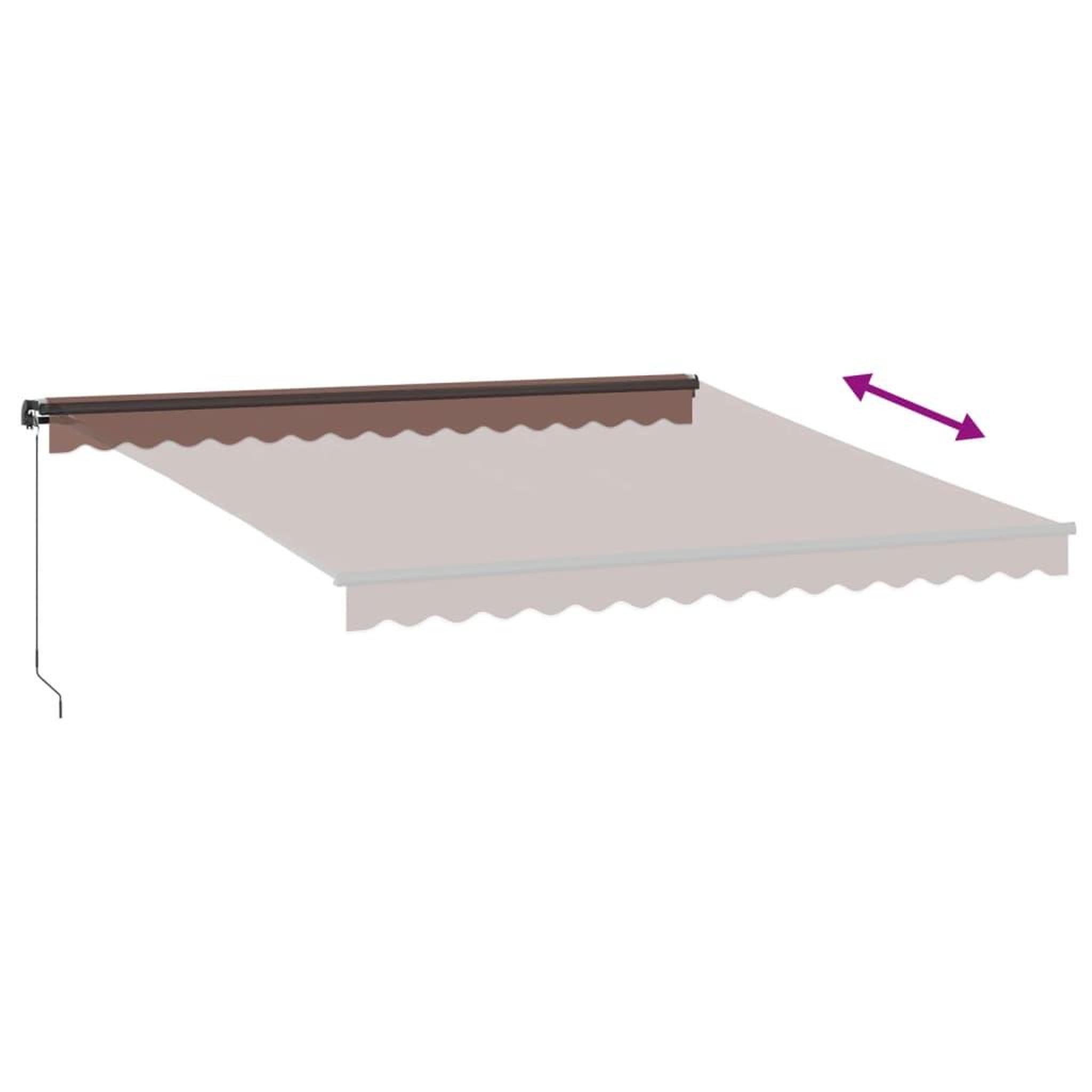 Voir la diapositive 5 : VIDAXL Auvent manuel retractable marron 400x350 cm