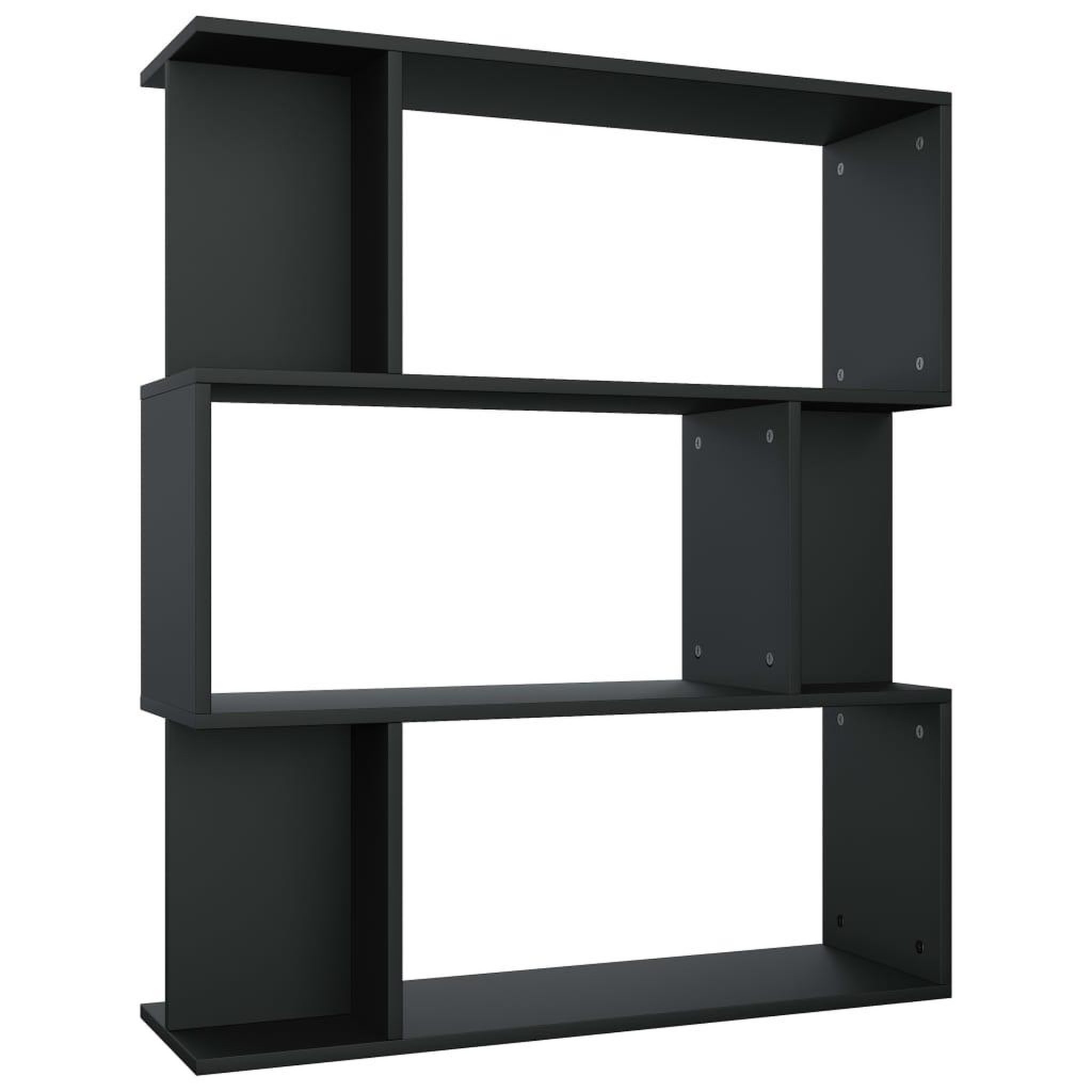 Voir la diapositive 2 : VIDAXL Bibliotheque/Cloison Noir 80x24x96 cm cm Bois d'ingenierie