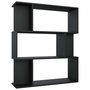 Voir la diapositive 2 : VIDAXL Bibliotheque/Cloison Noir 80x24x96 cm cm Bois d'ingenierie