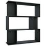 Voir la diapositive 2 : VIDAXL Bibliotheque/Cloison Noir 80x24x96 cm cm Bois d'ingenierie