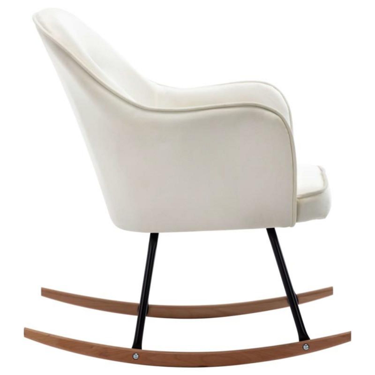 VIDAXL Chaise à bascule Blanc crème Velours