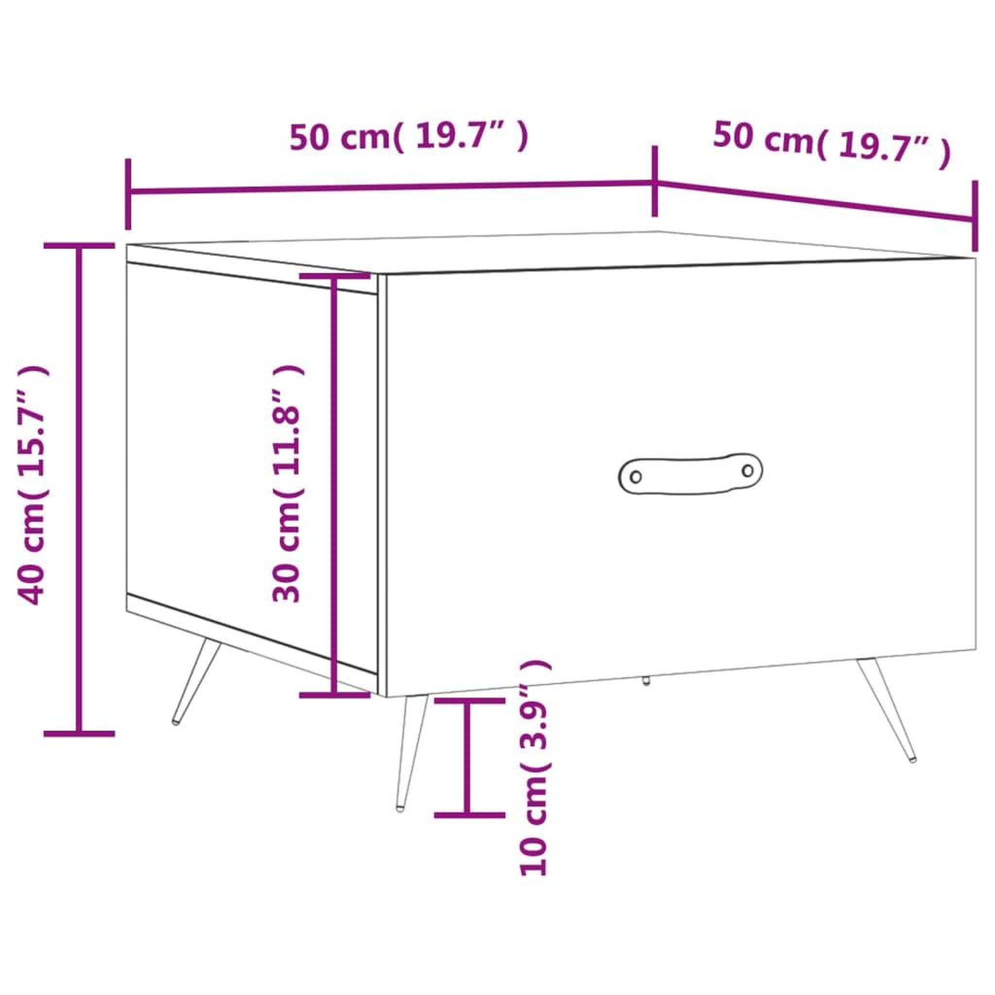Voir la diapositive 6 : VIDAXL Table basse Noir 50x50x40 cm Bois d'ingenierie