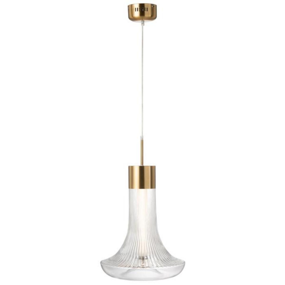 Paris Prix Lampe Suspension en Verre  Vito  34cm Transparent & Or