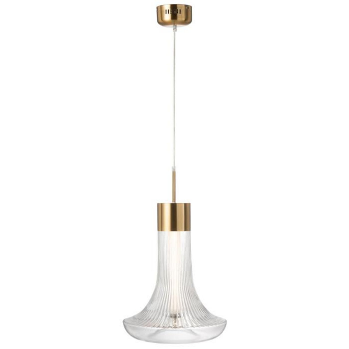 Paris Prix Lampe Suspension en Verre  Vito  34cm Transparent & Or