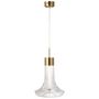 Voir la diapositive 2 : Paris Prix Lampe Suspension en Verre  Vito  34cm Transparent & Or