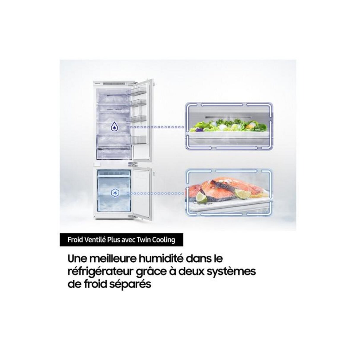 Samsung Réfrigérateur combiné intégrable à glissières 298l - BRB80F30AES0