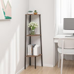 VIDAXL Etagere d'angle 3 niveaux Marron fonce et noir 45,5x31,5x120 cm
